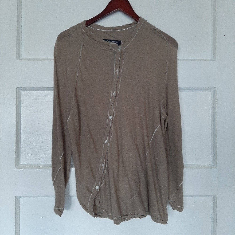 Yoshi Kondo Asymmetric Roll Seam Button Front Cardigan
